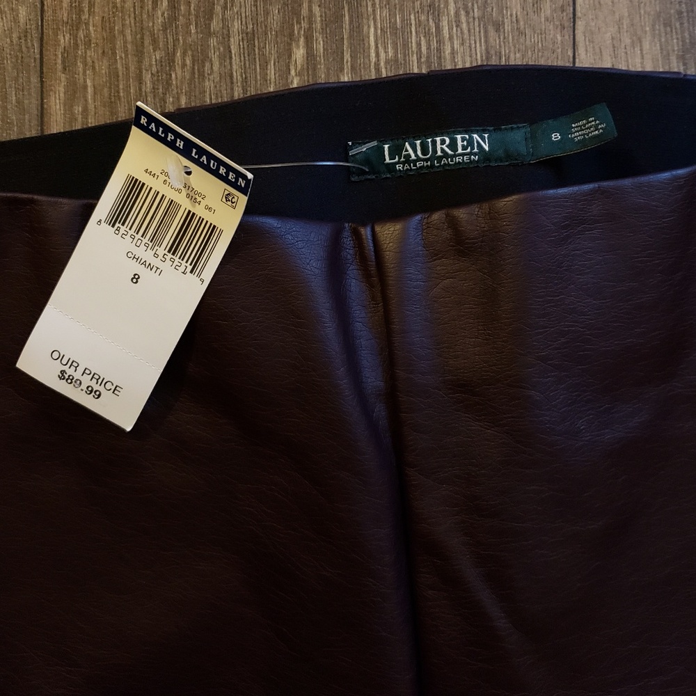LAST CHANCE! NWT! RALPH LAUREN LEATHER PANT - Picture 4 of 5